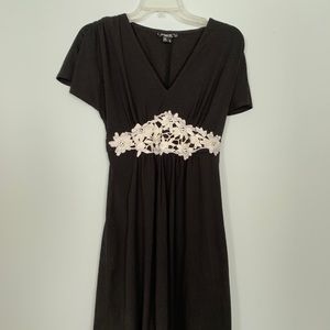 little black dress with white flowers